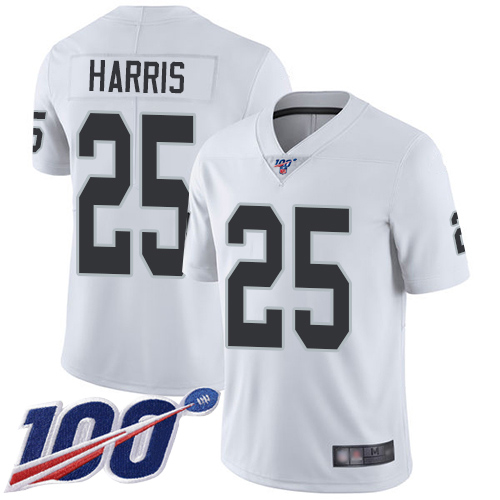 Men Oakland Raiders Limited White Erik Harris Road Jersey NFL Football 25 100th Season Vapor Jersey